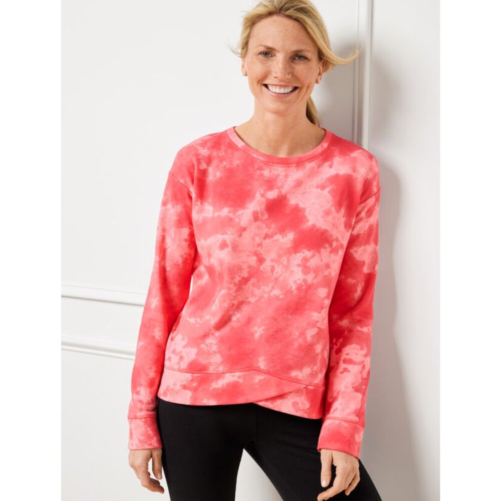 NWT TALBOTS Tulip Hem Pullover Tie-Dye Sweatshirt Size XLp